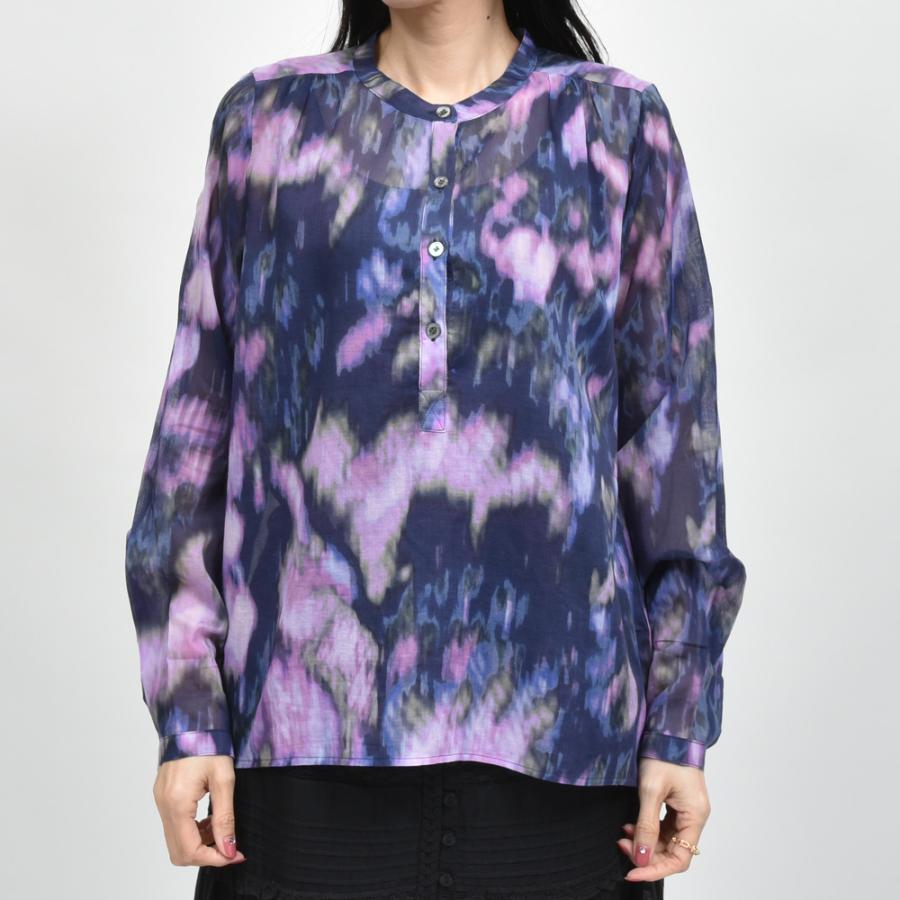 ✨ISABEL MARANT イザベルマラン シルク プリントブラウス 青L相当 ✨ISABEL MARANT イザベルマラン シルク プリントブラウス 青L相当