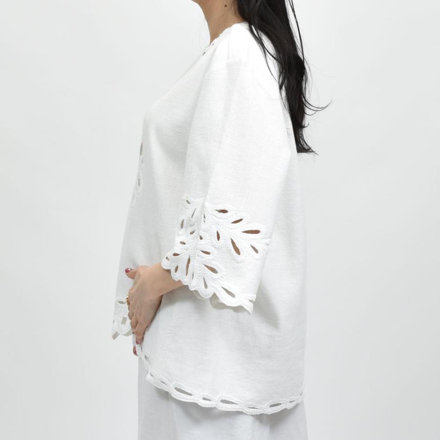 isabel marant刺繍入りホワイト半袖ブラウス Isabel Marant（コットン