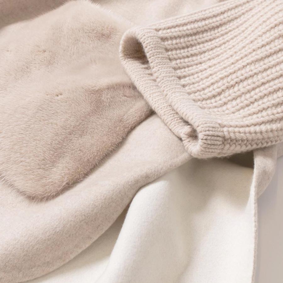 manzoni24マンゾーニ 23M1075/DB1VX ミンク×ニット×ウールカシミア 