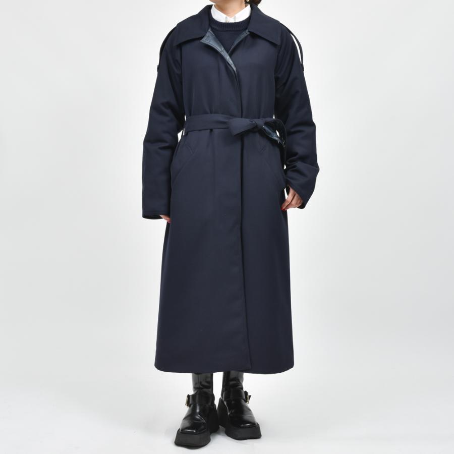 HERNO リバーコート ダブルフェイス ラムウール ロング ブルー ヘルノ HERNO（ヘルノ） Reversible Coat コート ブルゾン 長袖 コットン
