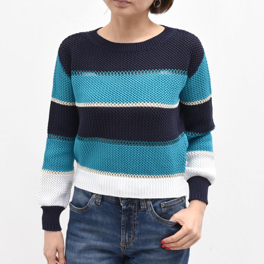 roberto collina ロベルト コリーナ C46001 マルチボーダー ラウンドネックニット 送料無料