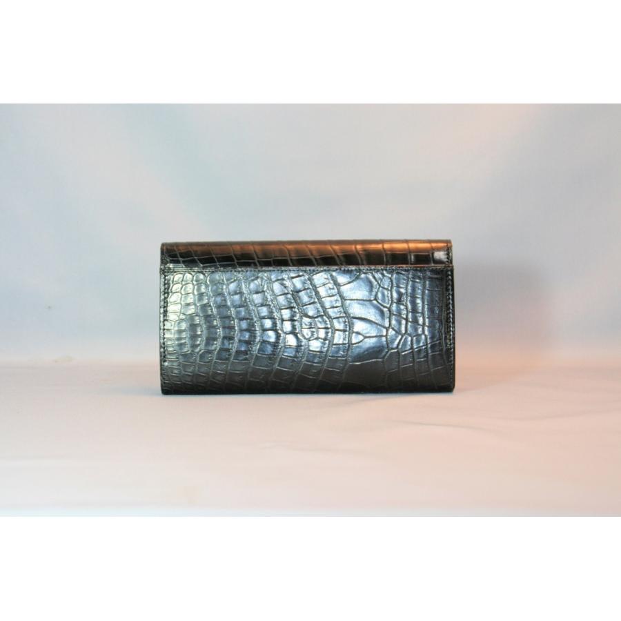 マットクロコダイル　長財布　小銭入れ付き　日本製　ブラック |  | 02