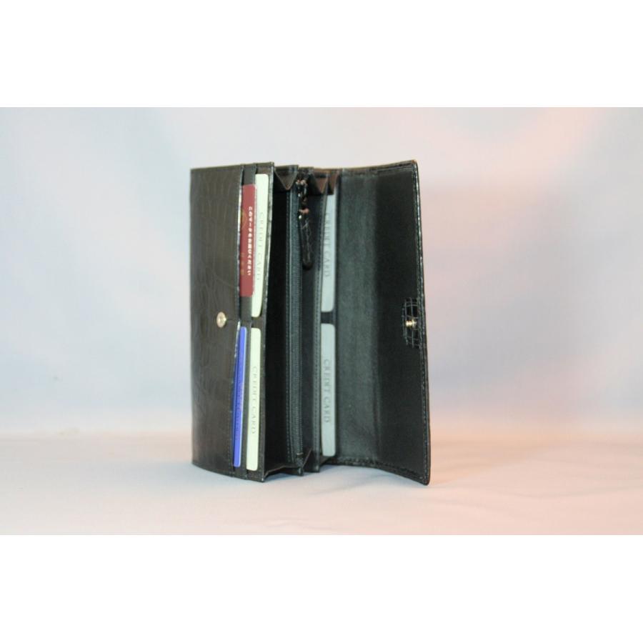 マットクロコダイル　長財布　小銭入れ付き　日本製　ブラック |  | 03