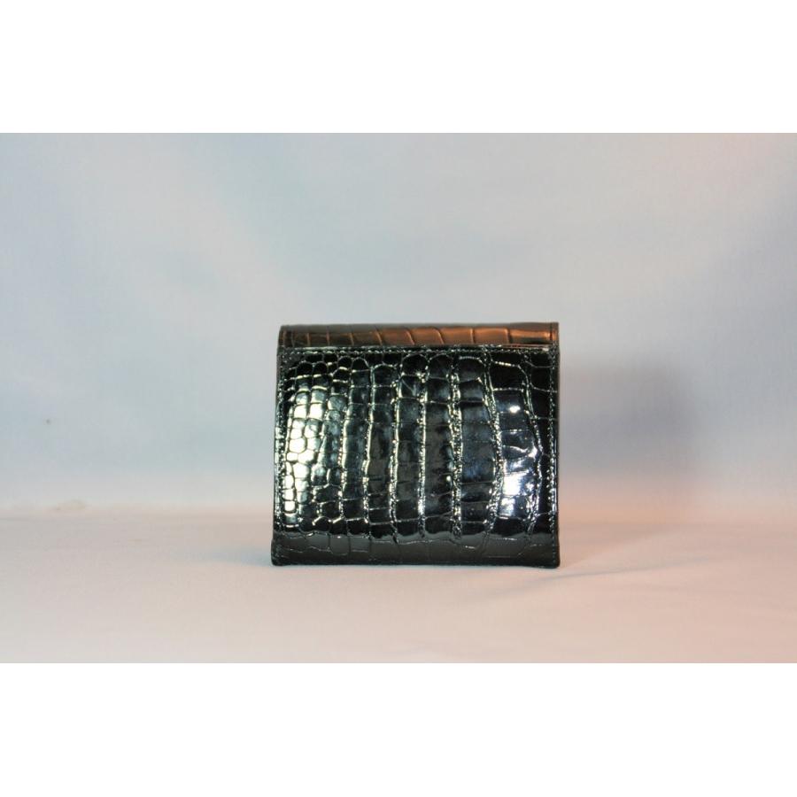 クロコダイル　BOX小銭入れ シャイニング　折財布　日本製　ブラック |  | 02