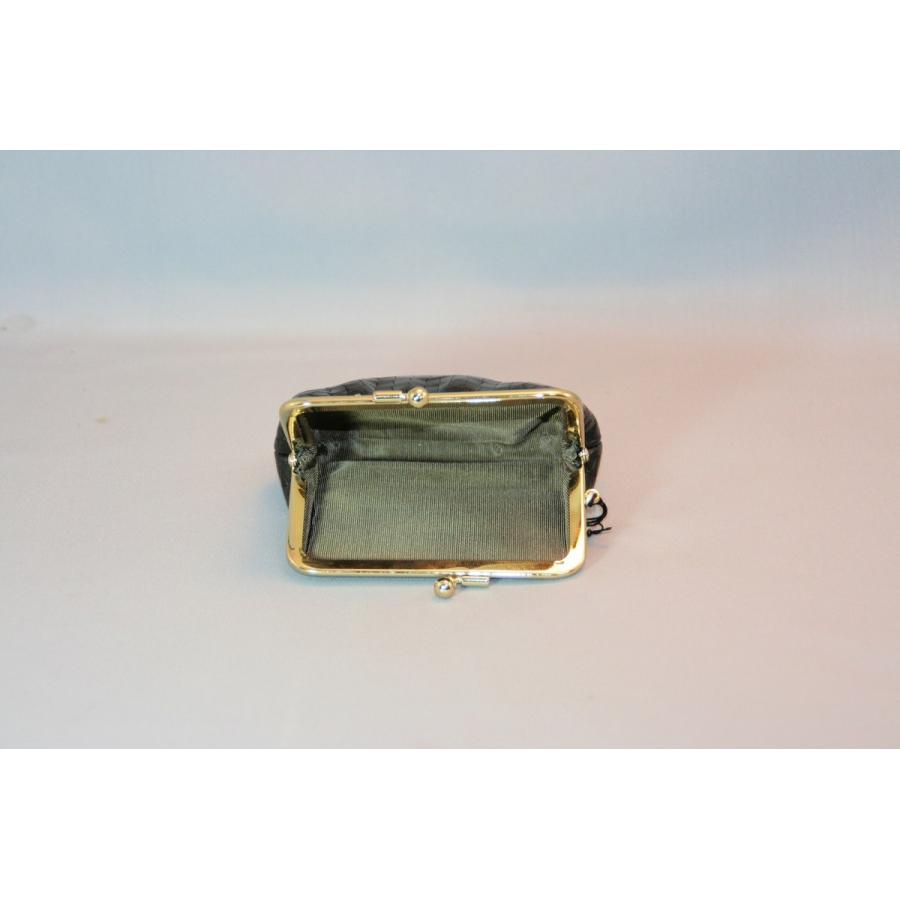 マットクロコダイル　ガマ口小銭入れ　日本製　ブラック |  | 02