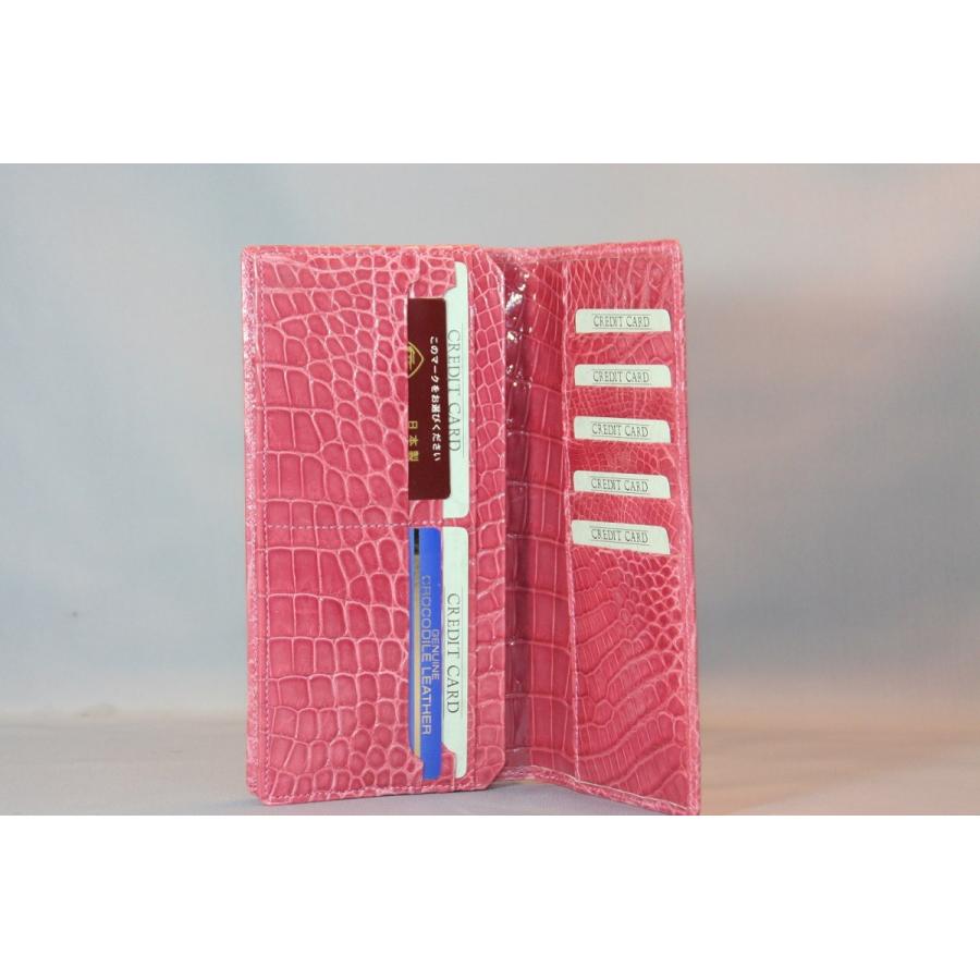 クロコダイル　長財布　センター取り　小銭入れ付き　日本製　ピンク　 |  | 03