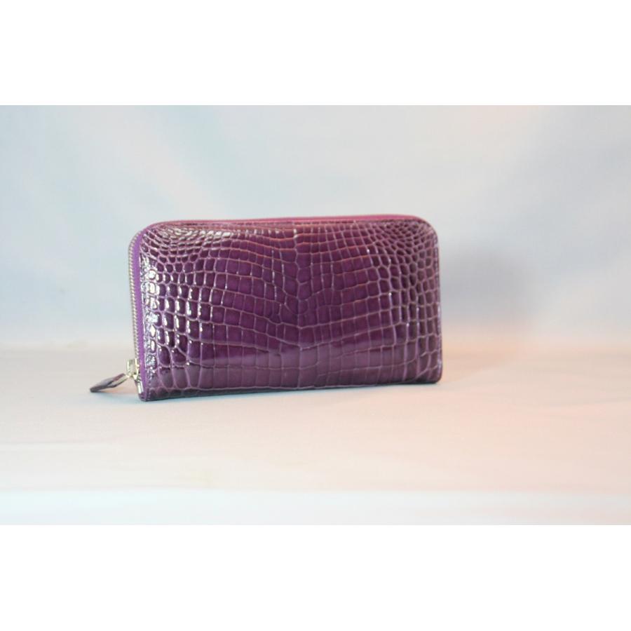 クロコダイル　シャイニング　ラウンドファスナー　センター取り　日本製　パープル |  | 01