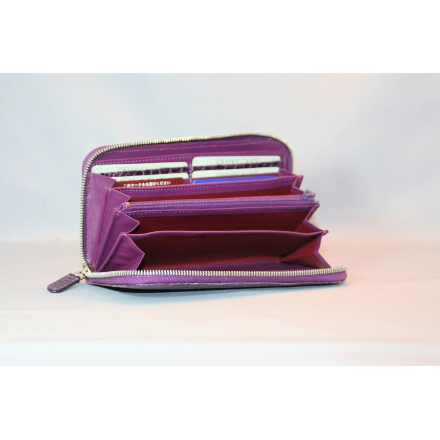 クロコダイル　シャイニング　ラウンドファスナー　センター取り　日本製　パープル |  | 03