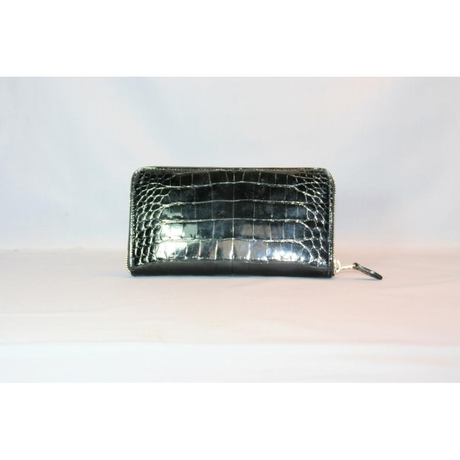 クロコダイル　ラウンドファスナー　センター取り　日本製　ブラック |  | 02