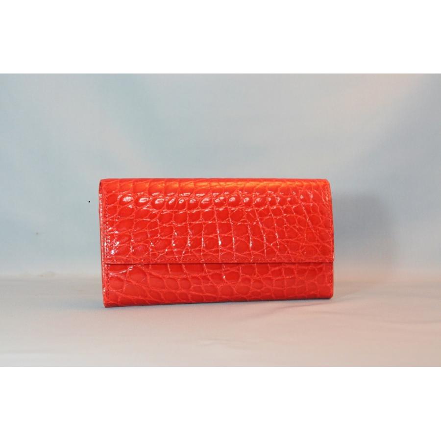 クロコダイル　小銭付き長財布　日本製　オレンジ |  | 01