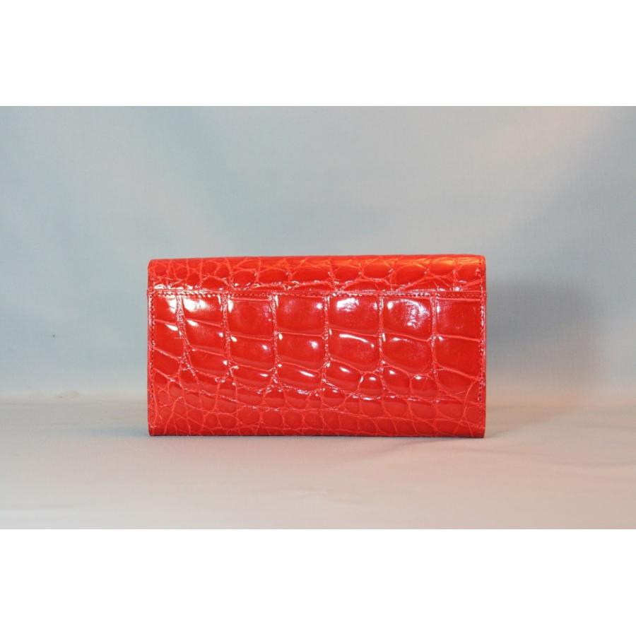 クロコダイル　小銭付き長財布　日本製　オレンジ |  | 02