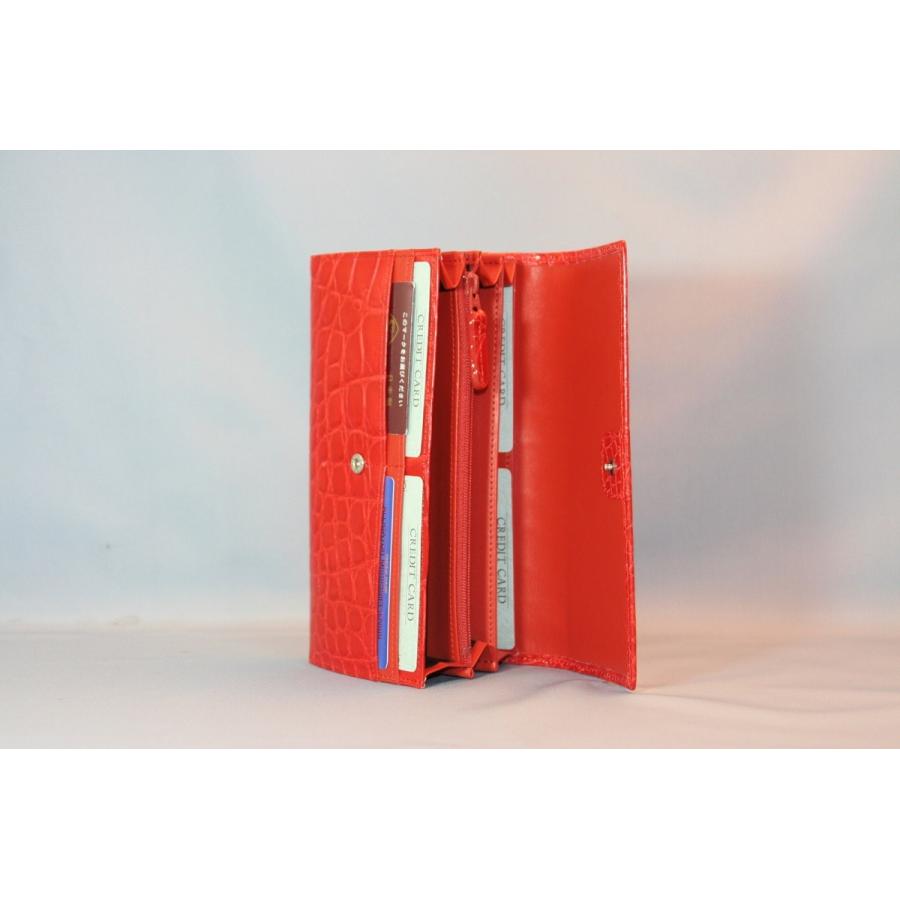 クロコダイル　小銭付き長財布　日本製　オレンジ |  | 03