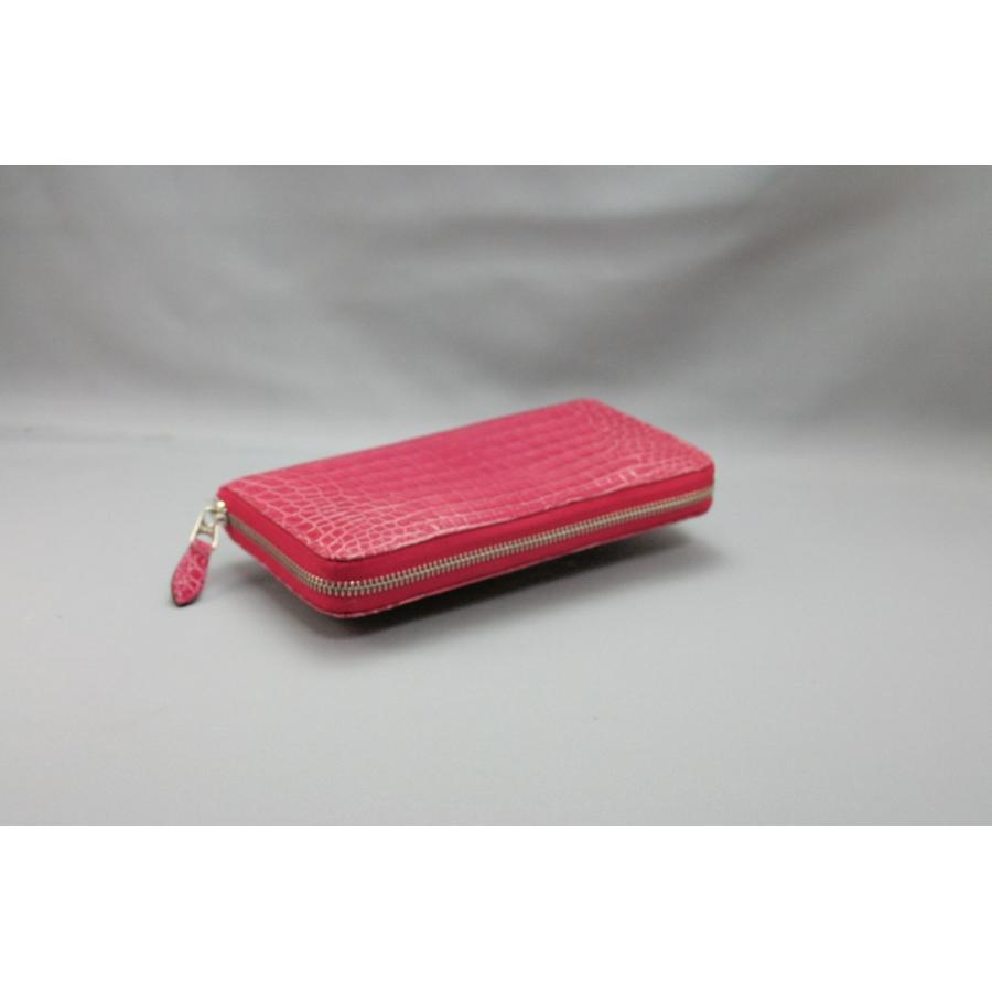 クロコダイル　ラウンドファスナー　センター取り　日本製　ピンク |  | 02