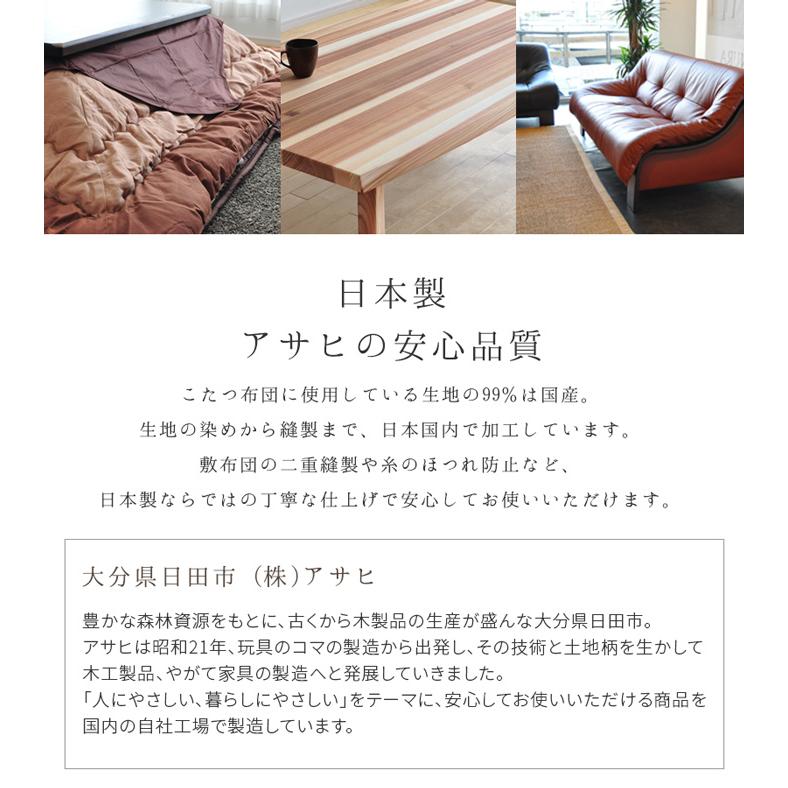 こたつ布団 掛敷セット 200×240cm KF-180#40 茜 サロン付き 長方形 草木染  掛け布団 厚い オレンジ サーモンピンク レンガ色系 アサヒ 日本製 国産の画像