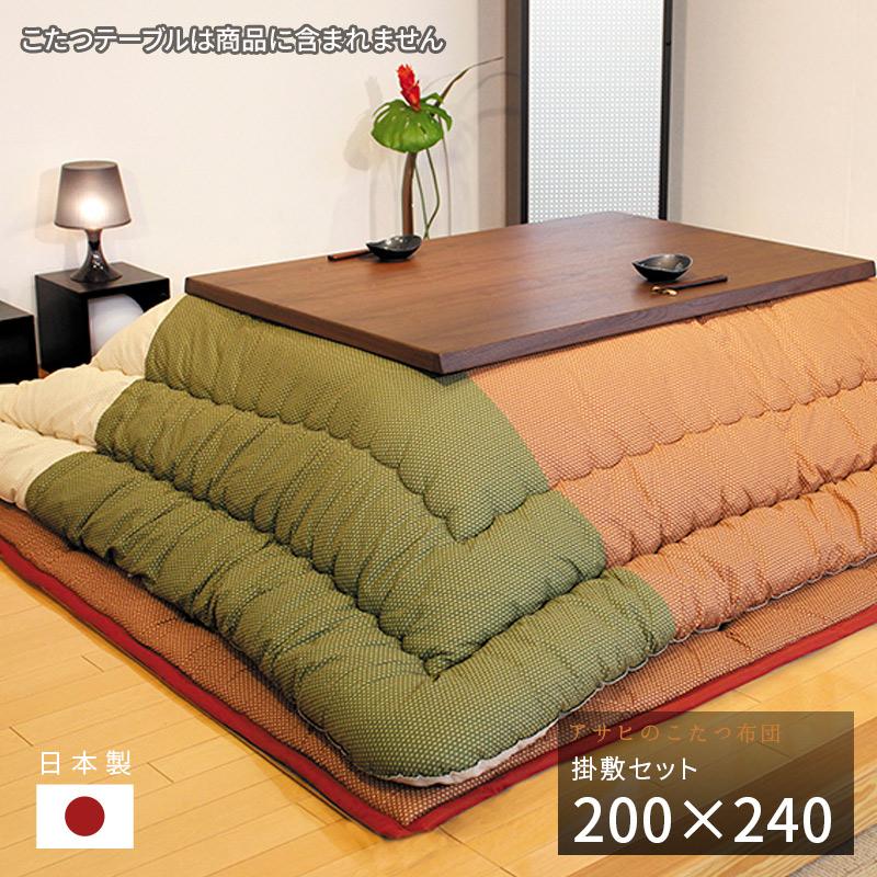 炬燵掛け こたつ布団 掛敷セット 200×240cm KF-353 #40 長方形 掛け布団