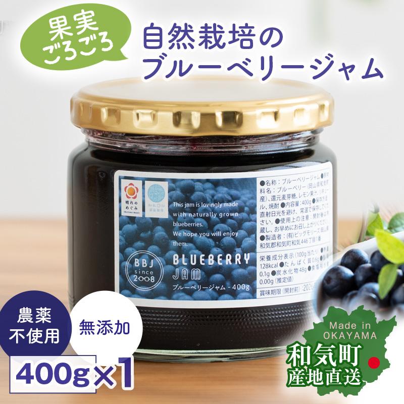 自然農法 ブルーベリージャム 400g 農薬 除草剤 化学肥料不使用 自然 