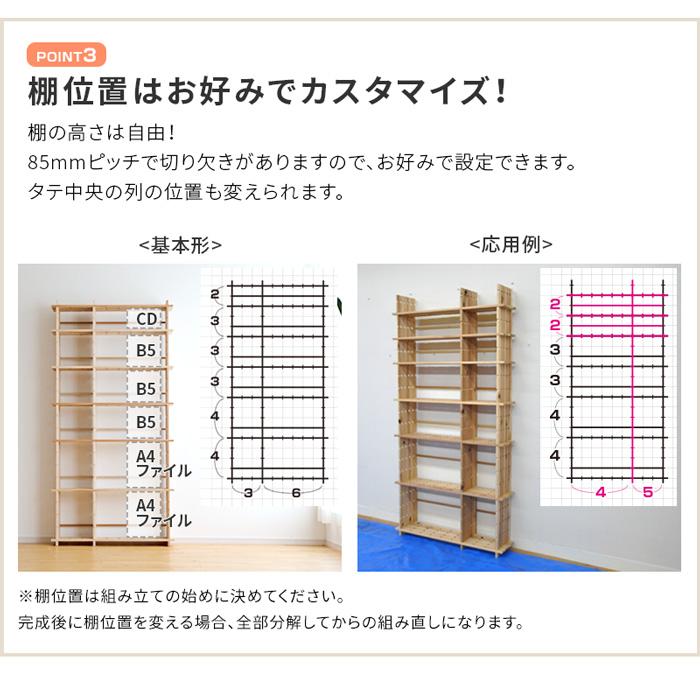 組手什 シェルフ 組み立てキット 新規格85mmピッチ 幅100cm 2列6段 DIY