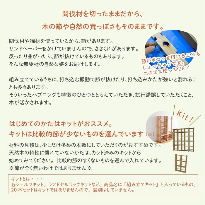 組手什 シェルフ 3列3段 組み立てキット 新規格85mmピッチ 幅130cm DIY 無垢材 国産材 杉 本棚 シェルフ ラック 天然木 国産 カット済 純国産の画像