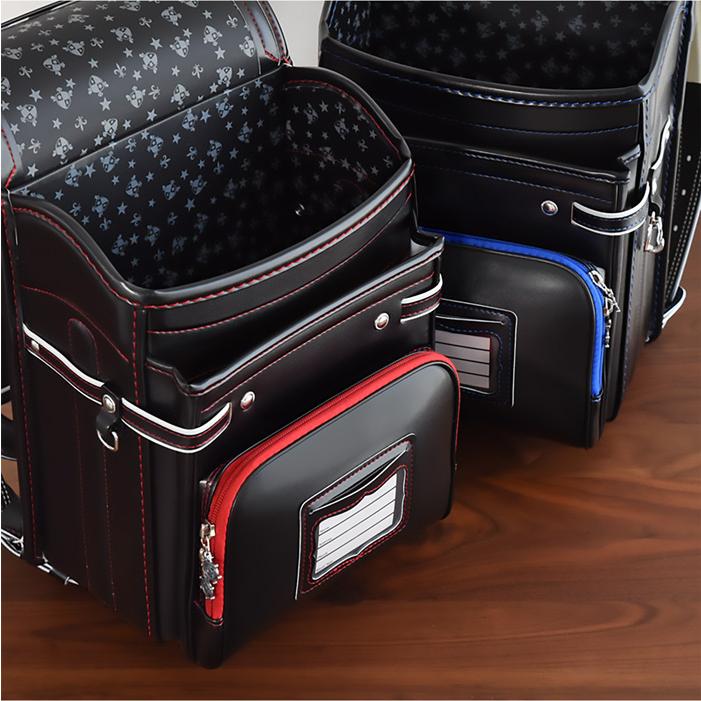 超美品・カザマブランドランドセル　ロッキー(ブラック・ステッチ赤色) ロッキー | カザマランドセル