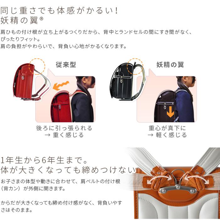 ランドセル　BM7016F クラリーノ キャメル ダークワイン ダークグリーン ダークブルー ブラウン カザマランドセル 妖精の翼 2026 A4フラットファイル対応 日本製の画像
