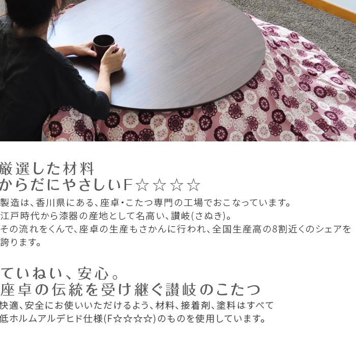 こたつ 円形 直径80cm souffle ウォールナット 洋風 円型 丸型