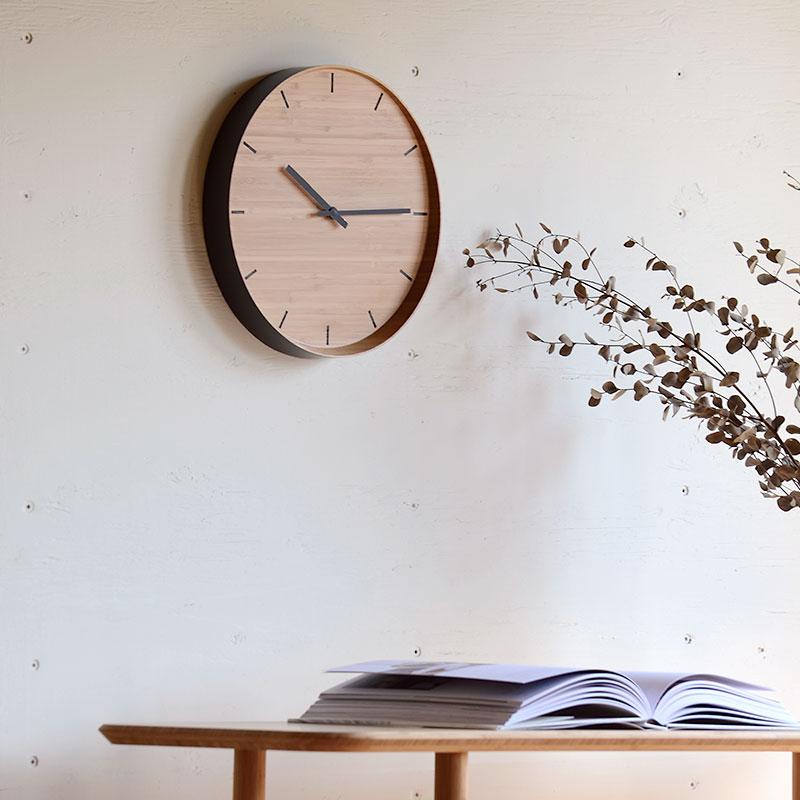 時計 TEORI 竹のウォールクロック WALL CLOCK ナチュラル ウレタン塗装