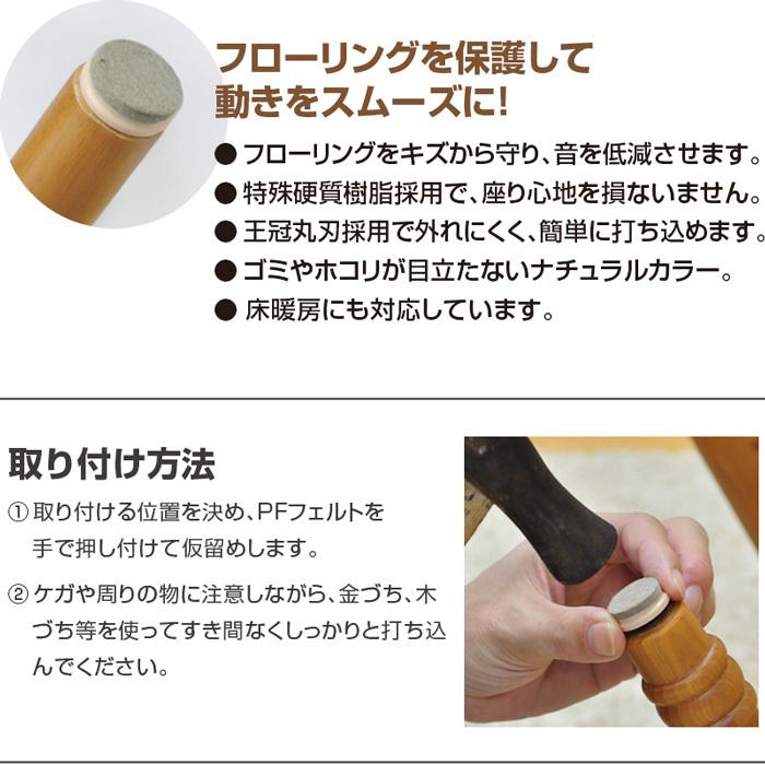 椅子用 フェルト 丸 ×8個 2脚分 22mm 25mm 丸型 打ち込み式 椅子 脚