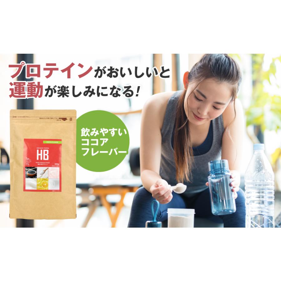 【20個】ホエイ\u0026ソイプロテイン ココア味 300ｇ (約30回分) 粉末タイプ 計量スプーン付 国産 豊富な栄養素 飲みやすいの画像