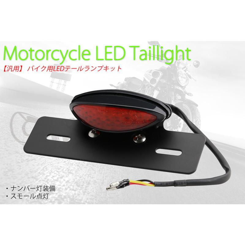 バイク用 LEDテールランプユニット（メッキ・ブラック）12V車用