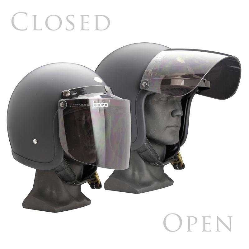 ヘルメットシールド 汎用 PSシールド フリップアップ UVカット 3点