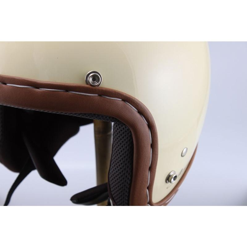 ジェットヘルメット ハンドメイドステッチ マットブラック・グレー BJS