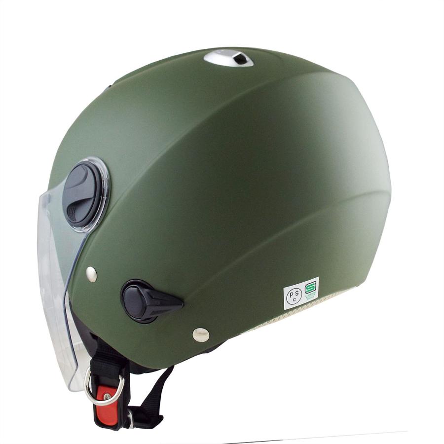 ジェット型ヘルメット bZJ-2 (フリーサイズ 58~59cm） マットカーキ