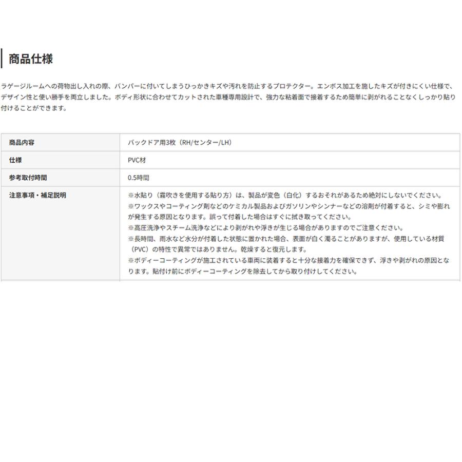さなページ JAOS（ジャオス） バックドアスカッフプロテクター 純正リヤバンパー用
