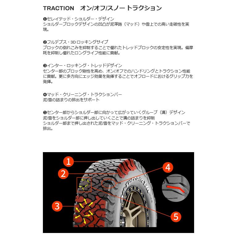 BFGoodrich All-Terrain BFグッドリッチ オールテレーン T/A KO3 LT 325/50R22 127S レイズドブラックレター １本価格 ２本以上ご注文にて送料無料_5