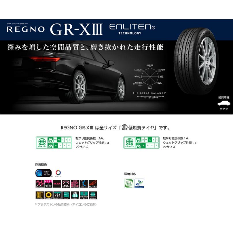ブリヂストン REGNO GR-XIII レグノ ジーアール クロススリー 215/60R16 95V １本価格 ２本以上ご注文にて送料無料｜bigrun-ichige-store2｜02