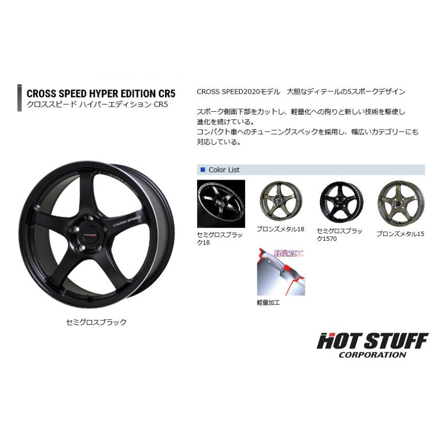 ホットスタッフ クロススピード HYPER EDITION CR5 コンパクトカー 5.5J-15 +43 4H100 ブロンズメタル & グッドイヤー E-Grip ECO EG01 185/60R15｜bigrun-ichige-store2｜02