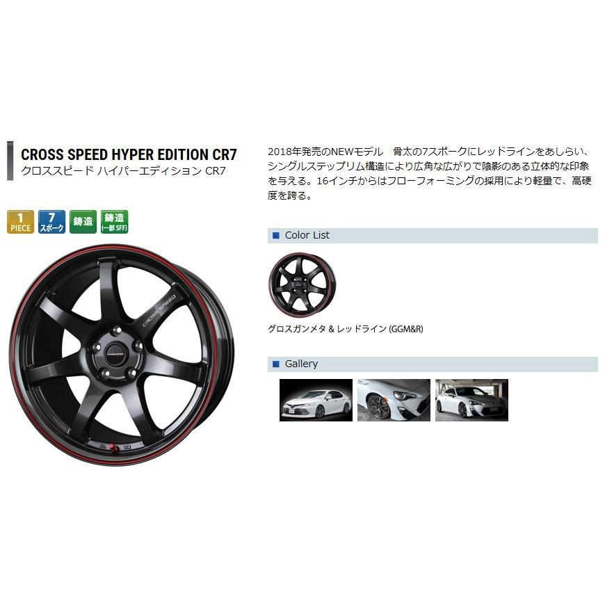 ホットスタッフ クロススピード ハイパーエディション CR7 8.5J-18 +30/+38/+55 5H114.3 グロスガンメタ&レッドライン １本価格 ２本以上ご注文にて送料無料｜bigrun-ichige-store2｜02