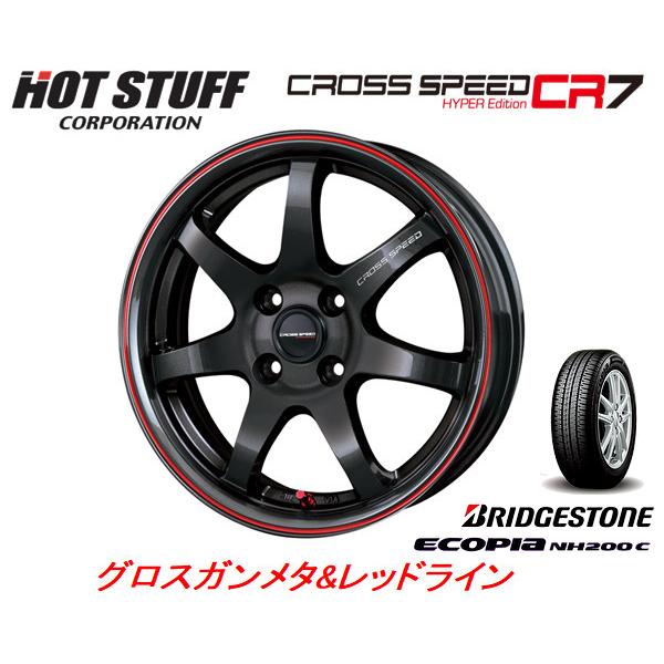 ホットスタッフ クロススピード HYPER EDITION CR7 軽自動車 4.5J 14 +45 4H100 グロスガンメタ/レッドライン ブリヂストン エコピア NH200C 165/55R14 :CROSS SPEED CR7 BS16555R14 NH200C:ビッグラン市毛ヤフーショップ 63,085円