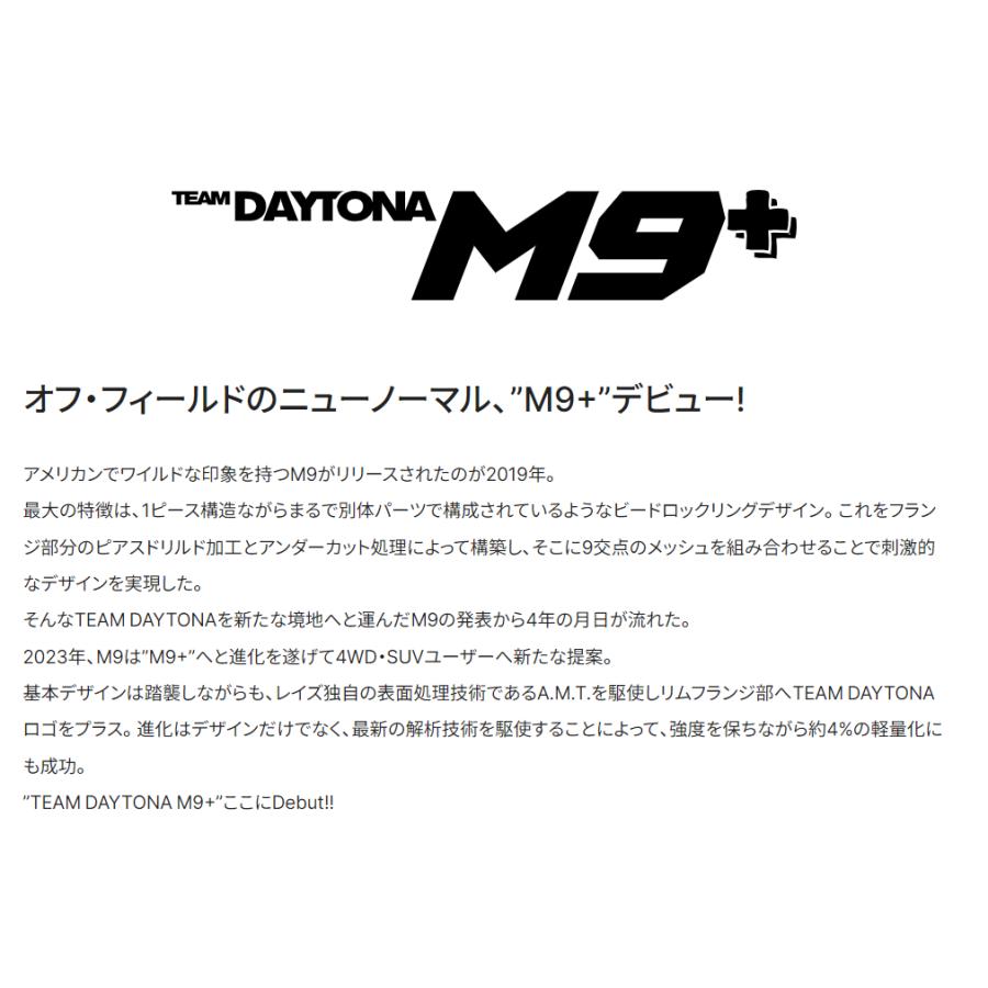 RAYS レイズ TEAM DAYTONA M9+ プラス 軽自動車 5.0J-15 +45 4H100 セミグロスブラック BOJ １本価格 ４本以上ご注文にて送料無料｜bigrun-ichige-store2｜02