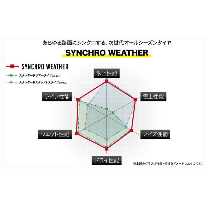ダンロップ SYNCHRO WEATHER シンクロウェザー 245/40R19 98W XL オールシーズンタイヤ １本価格 ２本以上ご注文にて送料無料の画像