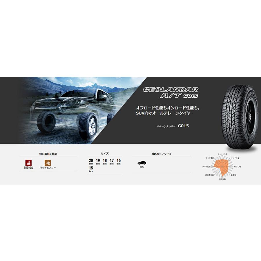 ジオランダー Geolandar ラジアルタイヤ 夏タイヤ ヨコハマ 自動車 エイティ G015 P ホイール タイヤ 車用品の専門店 送料無料 Geolandar at ヨコハマ 255 70r16 アウトラインホワイトレター A T ジーゼロイチゴ 109t ２本以上ご注文にて送料無料