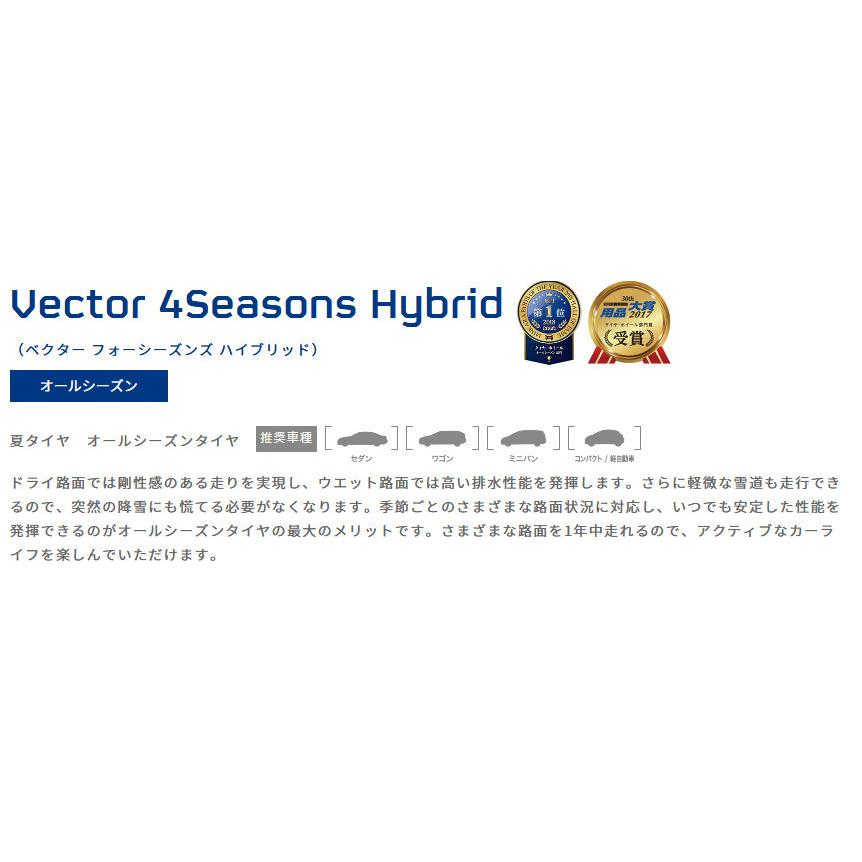 グッドイヤー Vector 4Seasons Hybrid ベクター フォーシーズンズ ハイブリッド 215/55R18 95H オールシーズンタイヤ １本価格 ２本以上ご注文にて送料無料の画像