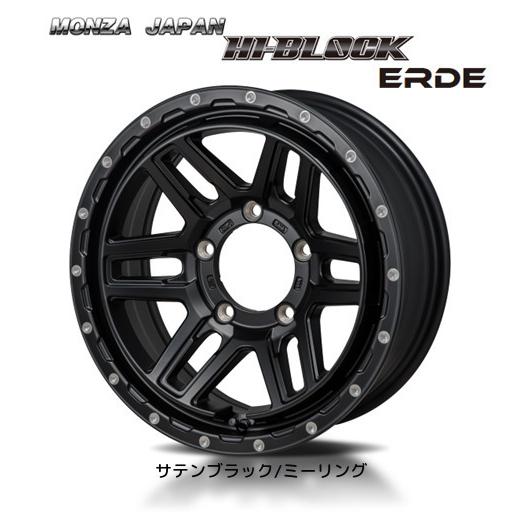 MONZA JAPAN - Japan 三陽 HI BLOCK ERDE 御機嫌立ちはだかる エルデ JB系 ジムニー シ内鰓 6.0J-16 -5 5H139.7 繻子黒いこと/ミーリング お得な４本SET 貨物輸送無料 車、バイク、自転車-タイヤ、ホイール-アルミホイール