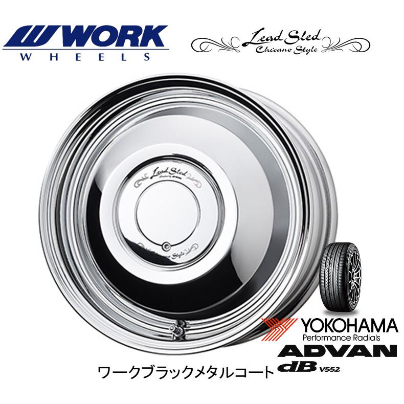 WORK Lead Sled ワーク レッドスレッド 軽自動車 4.5J-14 +45 4H100 ワークブラックメタルコート & ヨコハマ ADVAN デシベル V552 155/65R14