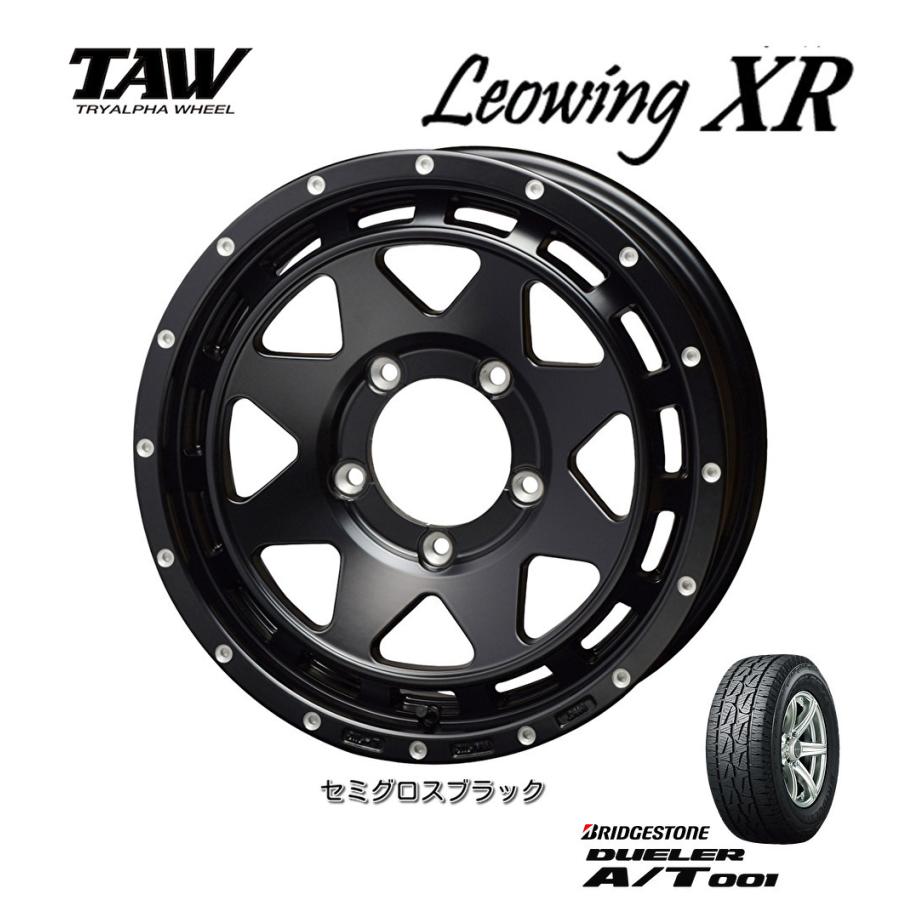 トライアルファ TAW Leowing XR レオウイング クロス ジムニー 5.5J 16 +20 5H139.7 セミグロスブラック ブリヂストン デューラー A/T 001 225/70R16 :Leowing XR SGB 55J BS2257016A:ビッグラン市毛ヤフーショップ