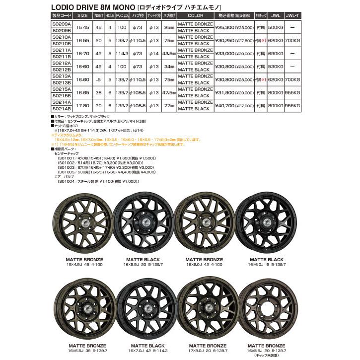 スーパースター ロディオドライブ 8M MONO ハチエムモノ ジムニー O/F付 6.0J-16 -5 5H139.7 マットブロンズ & グッドイヤー E-Grip SUV HP01 175/80R16｜bigrun-ichige-store2｜02