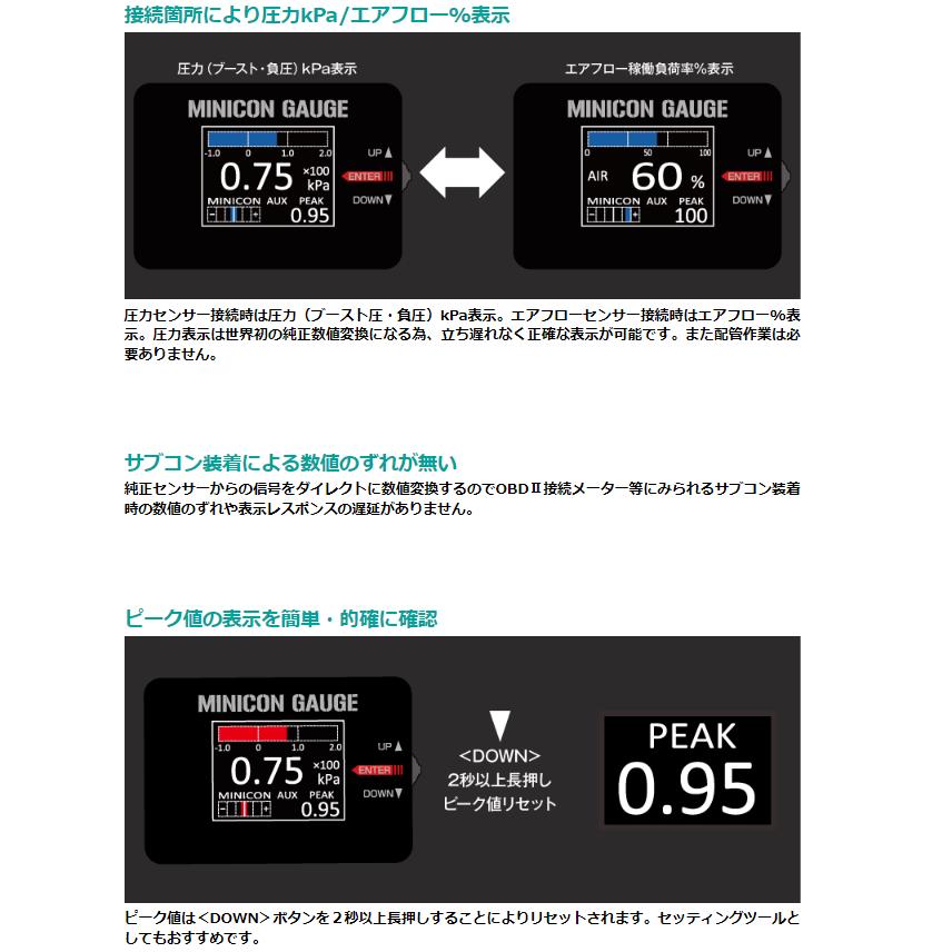 シエクル MINICON GAUGE ミニコン ゲージ ロータス用 品番 MCG-LOTUS ロータススーパーチャージャー車用にブースト計として使う為のハーネスフルキット｜bigrun-ichige-store2｜06