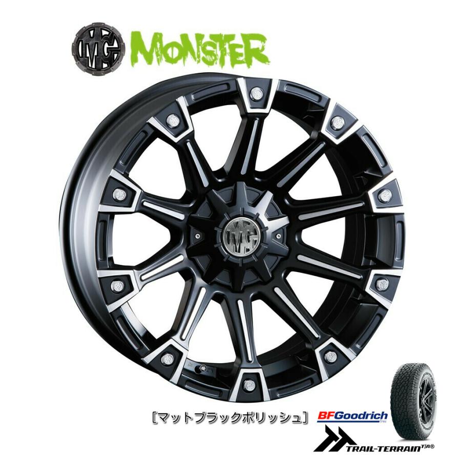 CRIMSON - クリムソン MG MONSTER 7.0J-17 +35 10H114.3/127 マットブラックポリッシュ \u0026 BFGoodrich Trail-Terrain T/A 235/65R17 タイヤ、ホイール-車、バイク、自転車