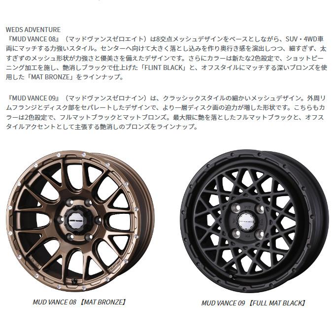 WEDS MUDVANCE 08 ウェッズ マッドヴァンス ゼロエイト 軽自動車 4.5J-15 +45 4H100 フリントブラック & ブリヂストン ニューノ 165/50R15｜bigrun-ichige-store2｜05