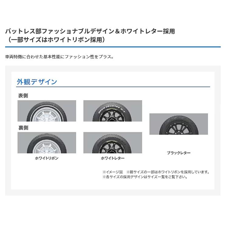 送料込★TOYO オープンカントリーH/TⅡ★165/60R15　ホワイトリボン 楽天市場】165/60R15 ホワイトリボン 新発売 25年製 OPEN